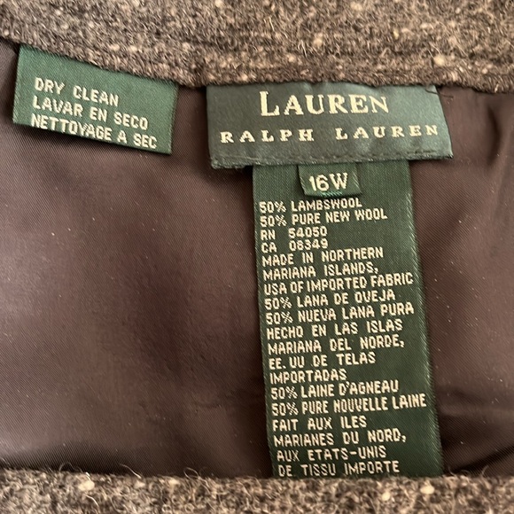 Vintage Lauren tweed dark gray maxi A-line skirt 50% lamb wool/50% pure wool - Picture 5 of 8